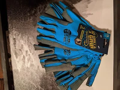 3 New Pair Gorilla Grip Never Slip Fingerless Gloves Size FA Fits All • $16