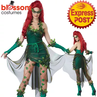 C809 Lethal Beauty Poison Ivy Batman Womens Ladies Halloween Fancy Dress Costume • $70.45