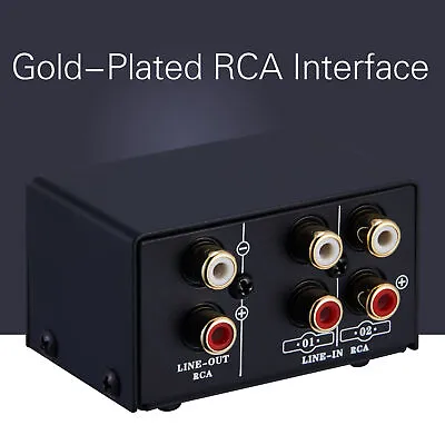 LINEPAUDIO Audio Switcher RCA 2 In 1 Out / 1 In 2 Out A/B Switch Stereo H8M7 • $19