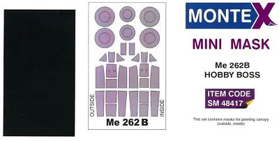 Montex 1/48 MESSERSCHMITT Me-262B CANOPY & WHEELS PAINT MASK Hobby Boss • $5.99