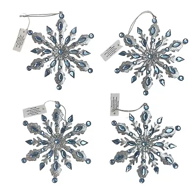 Bath And Body Works Snowflake Magnetic Bling Candle Ornament 5-inch Set Of 4 • $39.99