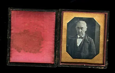 1/6 Daguerreotype Older Man Sitting By Window Or Door? 7477C • $131.75