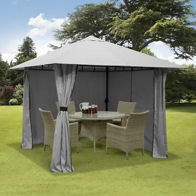 3m X 3m Gazebo Marquee Heavy Duty Garden Tent Showerproof Full Side Curtains  • £229.95