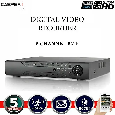 CCTV 8 Channel 5MP DVR Ultra HD AHD 1920P Digital Video Recorder VGA HDMI BNC UK • £68