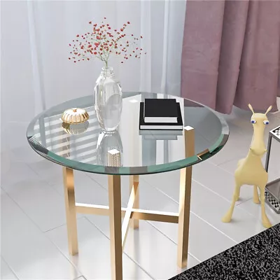 $90.28 • Buy 24 -40  Inch Round Tempered Glass Table Top 1/2'' Thick Beveled Polished Edge