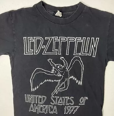 Vintage Led Zeppelin T-Shirt Graphic Tee AAA Y2K Crewneck Short Sleeve Men Sz S • $19.99