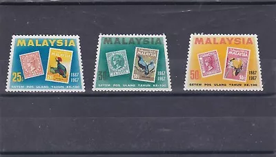 Malaysia 1967 Stamp Centenary {birds} Set Sg.48-50 Light Mounted Mint  Mlh • $2.90