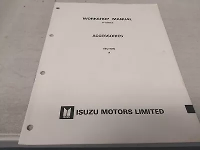 HOLDEN TF RODEO Accessories Workshop Manual  • $7.50