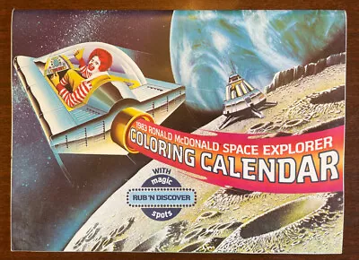 1983 Ronald McDonald Space Explorer Coloring Calendar Unused Complete Coupons • $23.62