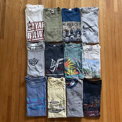 Mens T Shirt Lot Of 12 Adult Sizes Vintage 2000s 00s Bundle Wholesale Used • $45