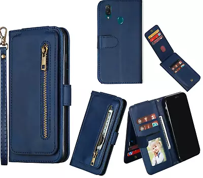 Zte Blade V10 Vita Leather Wallet 9 Card Slots Vertical Flip &Zip • $11.95