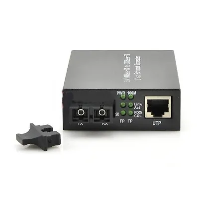  Ethernet Fiber Media Converter Multimode Fast Ethernet 2Km SC10/100M - 01567 • $37.99