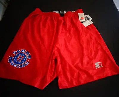 JERRY STACKHOUSE 76ers Basketball STARTER Red VINTAGE Shorts NO NAME New NBA • $24.99