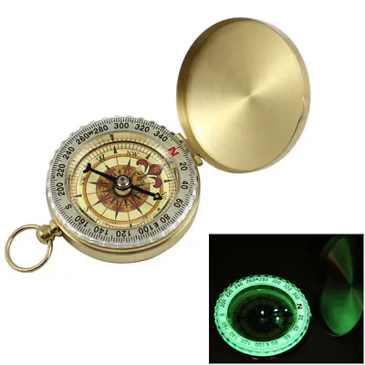 Pocket Brass Watch Style Military Army Luminous Compass Outdoor Camping Hiking • $4.84