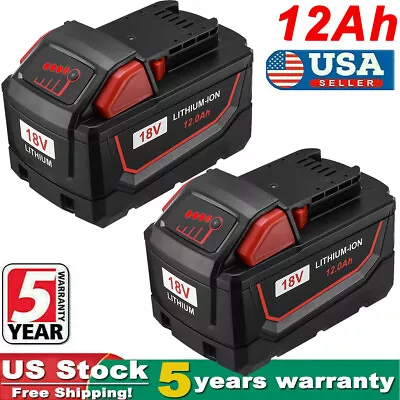 1-2PCS For Milwaukee M18 Lithium HD 12.0 AH Extended Capacity Battery 48-11-1812 • $44.99