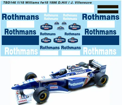 1996 Williams Renault Fw18 Decals Tb Decal Tbd146 • £15.45