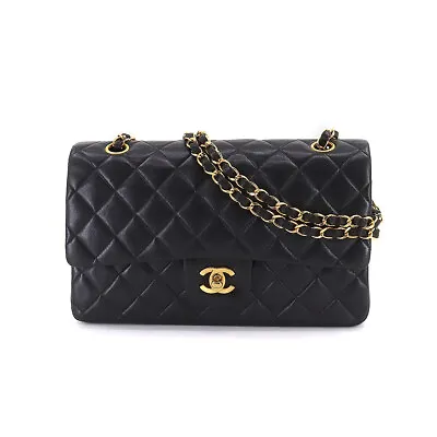 $4756.94 • Buy CHANEL Matelasse 25 Chain Shoulder Bag Leather Black A01112 Vintage 90199275