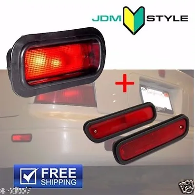 Rear Bumper Bulb Red Fog Light Lamp + Side Marker Accord Civic Acura Prelude JDM • $59.99