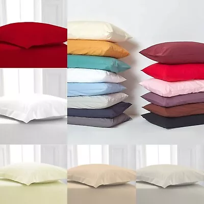 200 Thread Count 100% Egyptian Cotton Oxford / Housewife Pillow Cases Pairs • £8.90