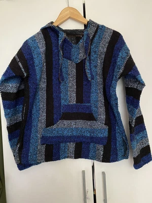£5 • Buy Mexican Poncho Baja Hoodie Surfer Skater  Rug Pullover Classic RASTA Size S