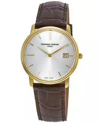 New Frederique Constant Slimline Yellow Gold Tone Case Men's Watch FC-220NV4S5 • $360