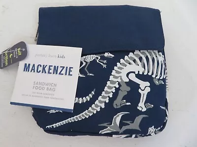 Pottery Barn Kids Mackenzie GLOW IN THE DARK Dino Dinosaur Sandwich Food Bag • $12.76