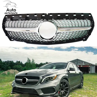 Black Chrome Front Upper Grille Grill For 2015-18 Mercedes Benz CLA 180 200 250 • $56.39