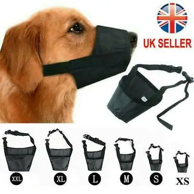 £2.99 • Buy Adjustable Nylon Dog Safety Muzzle Muzzel  Biting Barking Chewing All Sizes