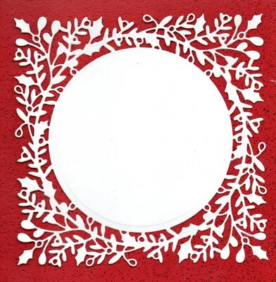 £1.90 • Buy 6 Gemini Holly Frame Silhouette Die Cuts   - White -topper Christmas Flower