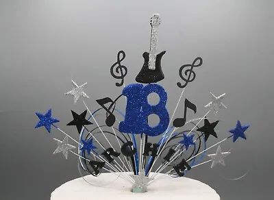 Cake Topper Musical Notes Guitar Cake Decoration Stars On Wires 18th 21st 002 • £14.99