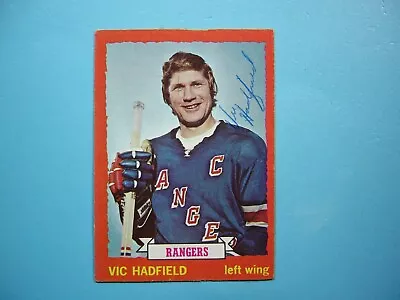 1973/74 Topps Nhl Hockey Card #181 Vic Hadfield Vg/ex Autograph Auto Sharp Topps • $34.99