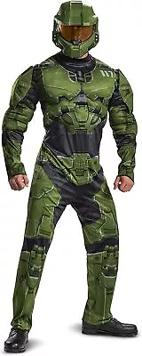 Master Chief Halo Infinite Green Soldier Fancy Dress Up Halloween Adult Costume • $116.83