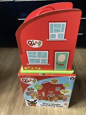 Bing Bunny Red House Wooden Carry Along House & 8 Figures Playset BOXED • £15.99