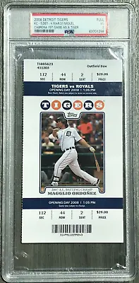 3/31/08 MLB Opening Day Tigers Miguel Cabrera Debut First Game Ticket Stub PSA • $279.99