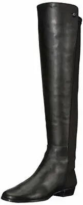 NEW Vince Camuto Black Karita Leather Over-The-Knee Riding Boots 1  Heel 5 • $49.99
