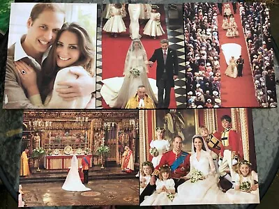5 X Prince William And Kate Middleton Royal Wedding Canvas Pictures Collectable • £17.99