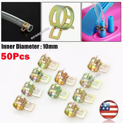 3/8  10mm 50X Spring Hose Clamps Fastener Fuel Water Line Pipe Air Tube Clips US • $8.82