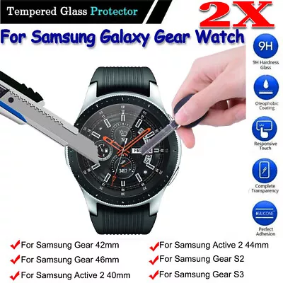 2x Tempered Glass Screen Protector For Samsung Galaxy Gear Watch 46/42mm S2 S3 • $4.17