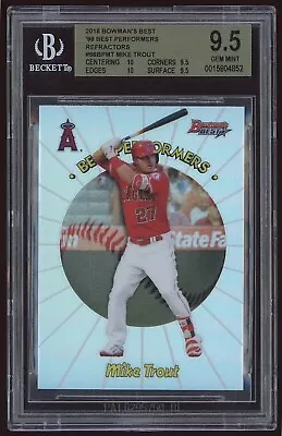 2018 Bowman's Best Performers '98 Refractor Mike Trout BGS 9.5 GEM MINT • $25.35