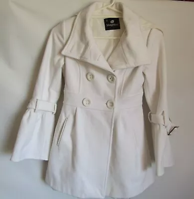 MANGOSTEEN Size 2/XS/S White Outerwear Warm Over Coat Jacket Hooded Cotton • $39