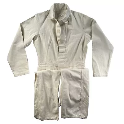 Flame Resistant Fire Retardant Coverall Size 34 Cream Hook And Loop Closure • $24.87