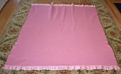Penney’s Golden Dawn Vintage Solid Pink Wool Blanket 68x76 • $19.50