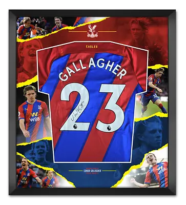 £395 • Buy Conor Gallagher Signed & Framed Crystal Palace Shirt AFTAL COA