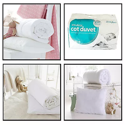 Cot Bed Duvet Quilt & Pillow Set Anti Allergy Bedroom Quilt Set 120cm X 150cm • £14.39