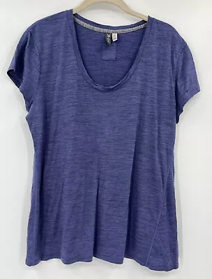 IBEX Merino Wool Scoop Neck Short Sleeve Tee Womens Size XL Cap Sleeve • $38