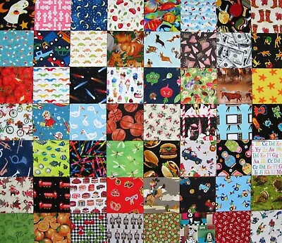 54 Kids I Spy 4.5  Quilt Fabric Squares Novelty Quality Cotton Charms Blocks • $18.50