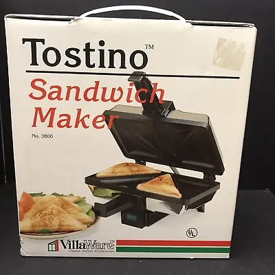 Vintage VillaWare Tostino Panini Sandwich Maker Silver Brand New Made In Taiwan • $40