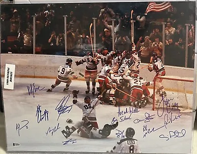 1980 USA Olympic Hockey Team Miracle On Ice 14 Signature 16x20 Autograph Beckett • $1499.95