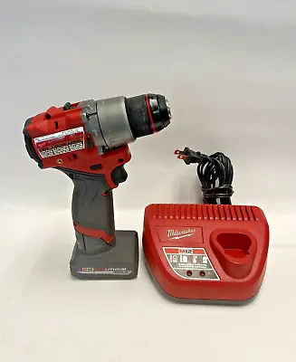 Milwaukee M12 Hammer Drill Driver 3404-20 W/ 5.0Ah Battery Charger Kit & Charger • $115.23