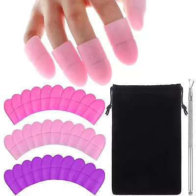 30 PCS Nail Polish Protector For Fingers Silicone Fingertips Protect Nails Finge • $21.24